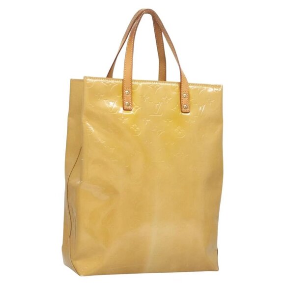 LOUIS VUITTON Monogram Vernis Reade MM Hand Bag Beige M91141 LV Auth BA3199 - Picture 1 of 16